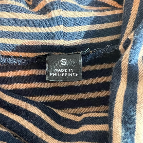 J. Crew Tissue Turtleneck in Navy Camel Stripe - Picture 3 of 3